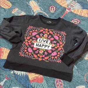 Adorable Natural Life GIRLS sweatshirt live happy 10/12